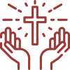 Icono Cruz y manos
